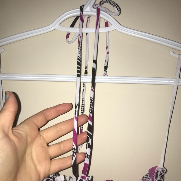 Y2K SILKY SATIN SWIRLY 2000’s HALTER STRETCHY MINI SLIP DRESS / TOP - Picture 4 of 7